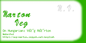 marton veg business card